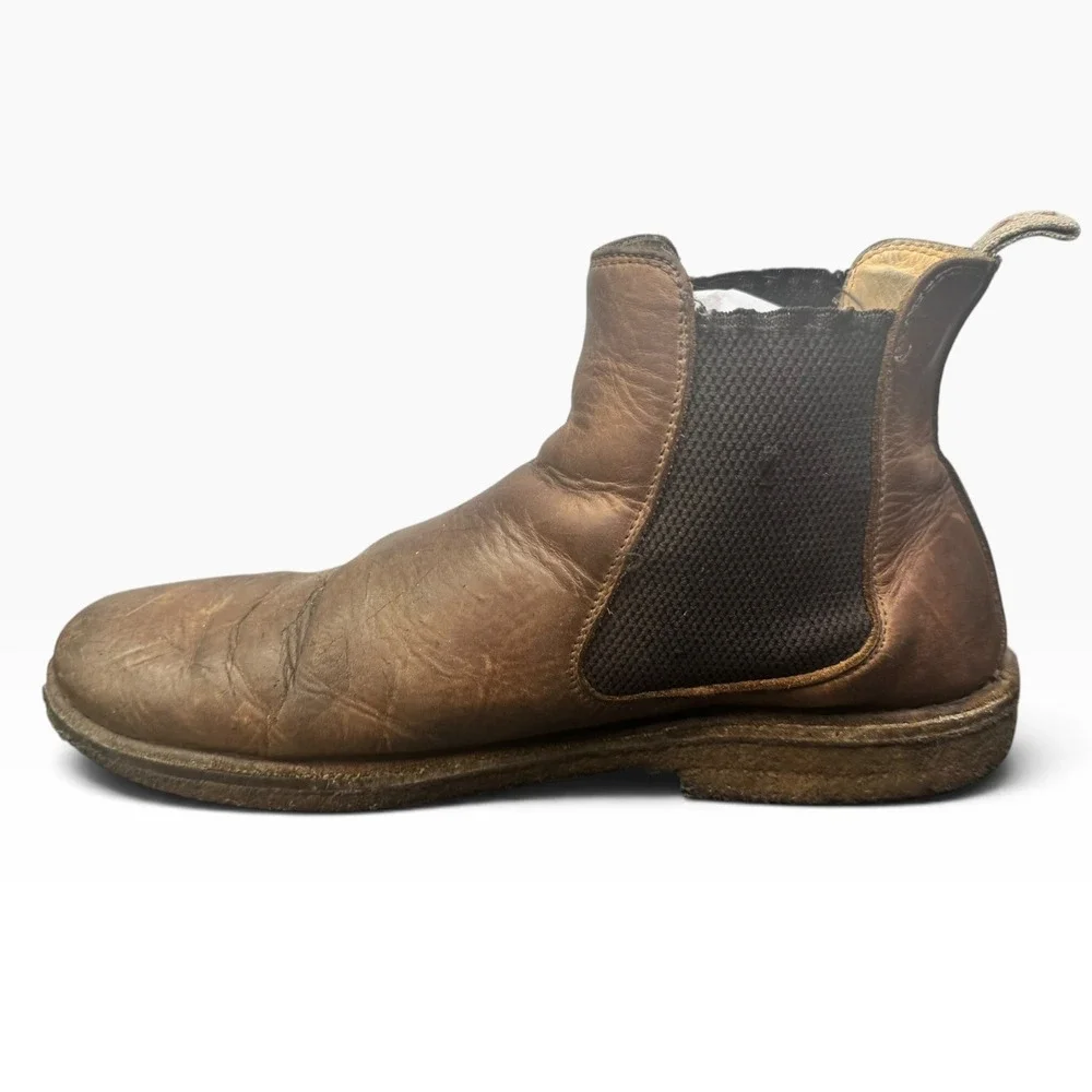 Astorflex Bitflex Chelsea Boots Mens 45 Brown Leather Made in Italy Crepe Sole